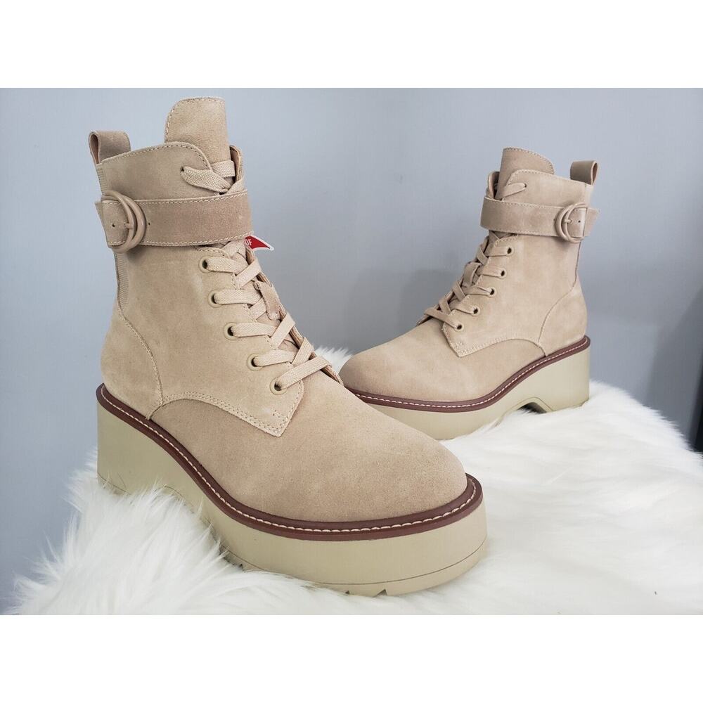 NEW SIZE 10 Blondo Goner Waterproof Combat Boots Platform Sand Suede Tan
